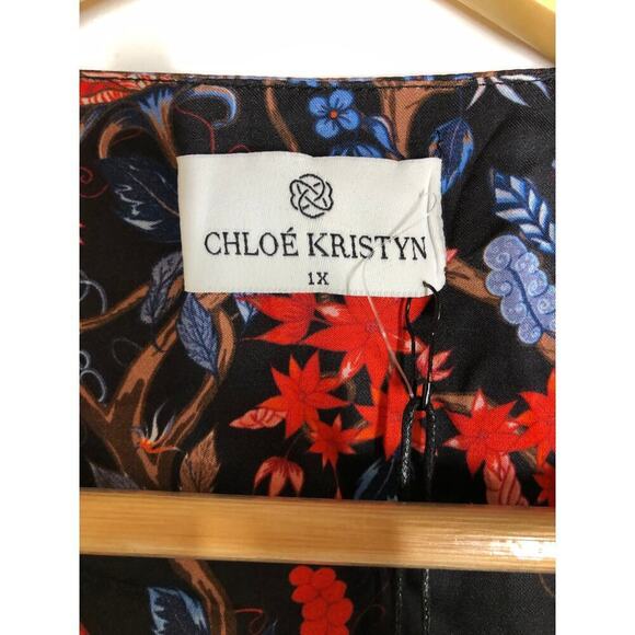 Chloe Kristyn Fallon Dress Floral Wrap NWT 1X - Picture 5 of 7